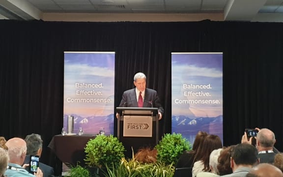 Party leader Winston Peters didn't announce a new policy, despite saying he would be doing so.