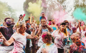 Thousands attended Holi Colour Splash in Tauranga’s Memorial Park.