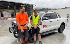 Marshall Thomas (L) and Boydy Scott at BuildSmart Huntly