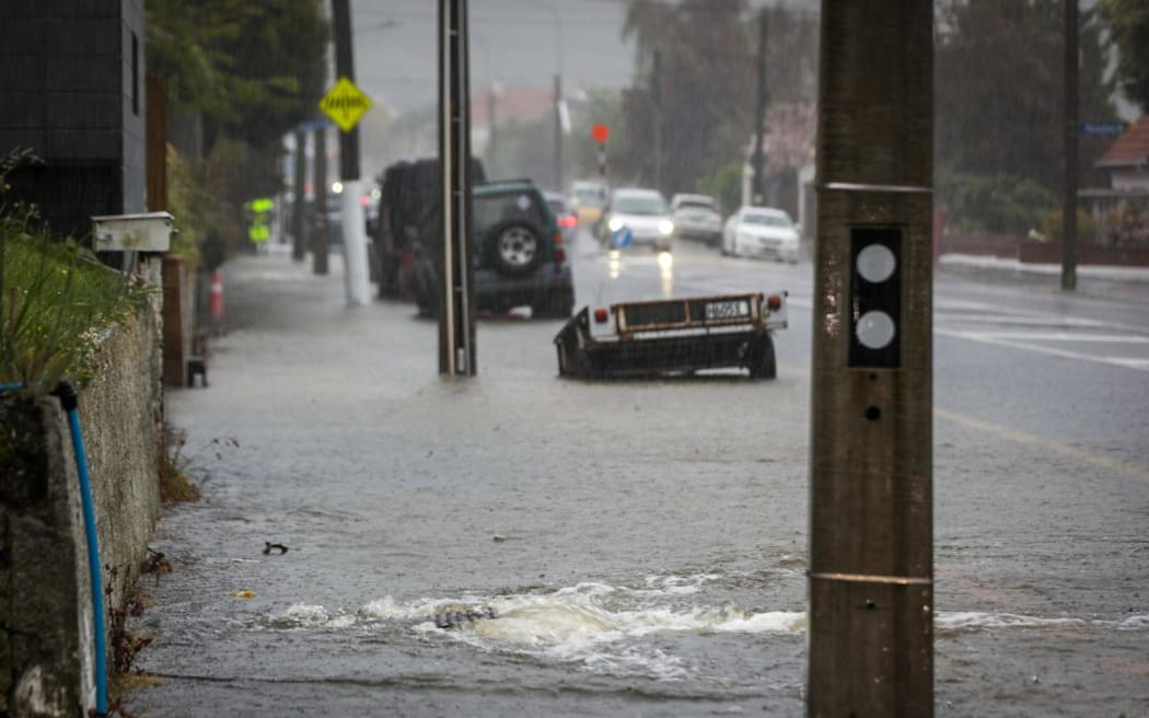 Streets flooding in South Dunedin.