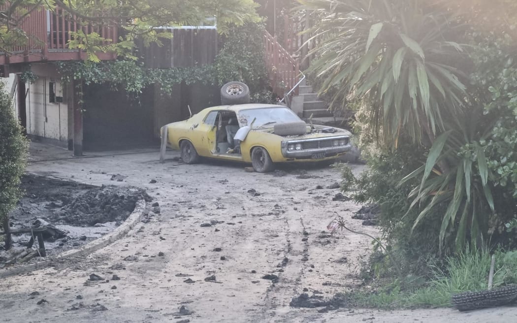 Pictures of Joll Road, Havelock North. The town was largely spared from the cyclone but a small pocket wasn't so lucky. This street backs on to the Mangarau Stream, and was ravaged. A stark contrast to the manicured lawns and neatly trimmed hedges on neighbouring streets.