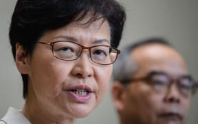 Hong Kong Chief Executive Carrie Lam at a press conference in Hong Kong on September 5, 2019, a day after she announced the withdrawal of a loathed extradition bill.
