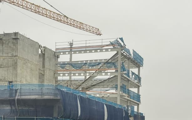Ministry of Foreign Affairs building site damaged in strong winds in ...