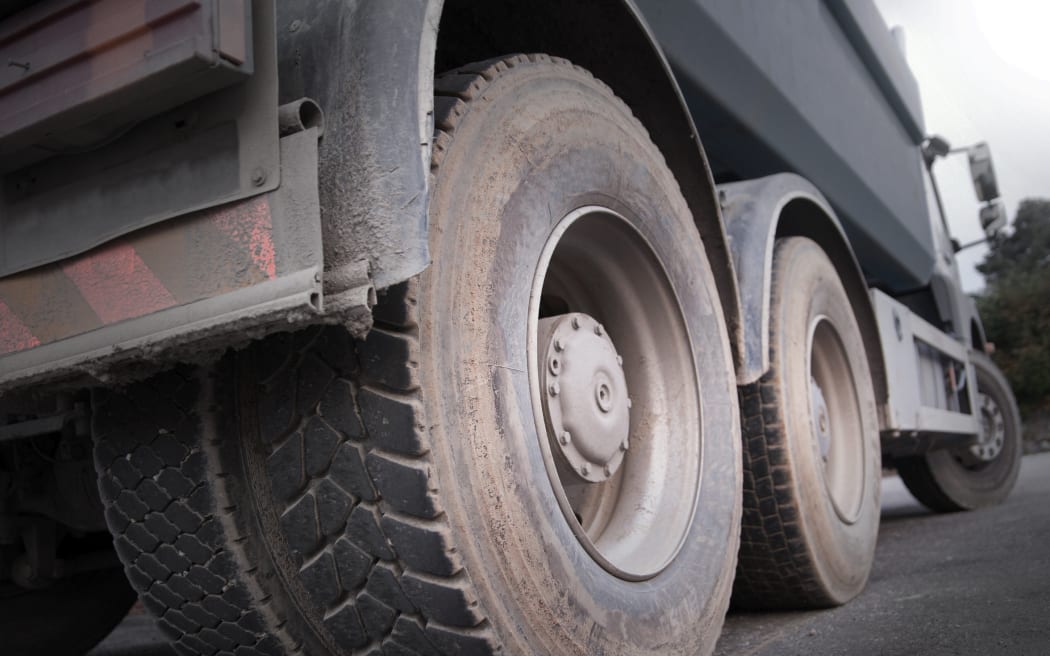 Stock image of wheels of a truck.