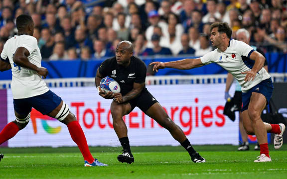 Mark Telea of New Zealand. Rugby World Cup France 2023, France v New Zealand All Blacks pool match at Stade de France, Saint-Denis, France on Friday 8 September 2023. Mandatory credit: Andrew Cornaga / www.photosport.nz