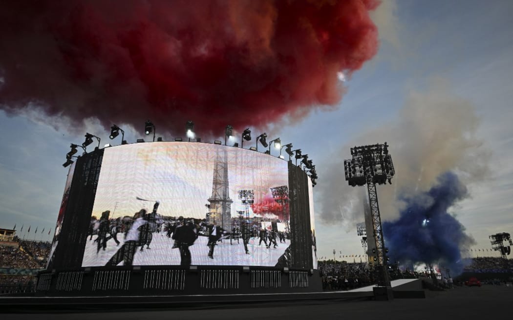 Show during Opening Ceremony of the Paralympic Games Paris 2024, at Place de la Concorde, in Paris, France, on August 28, 2024, Photo Lionel Hahn / KMSP (Photo by HAHN Lionel / KMSP / KMSP via AFP)