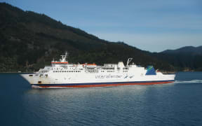 The Aratere ferry in the Tory Channel, near Picton.