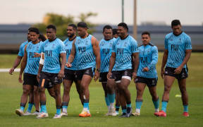 The Flying Fijians marching into rythm as they prepare to face Canada. Photo: Fiji Rugby Union
