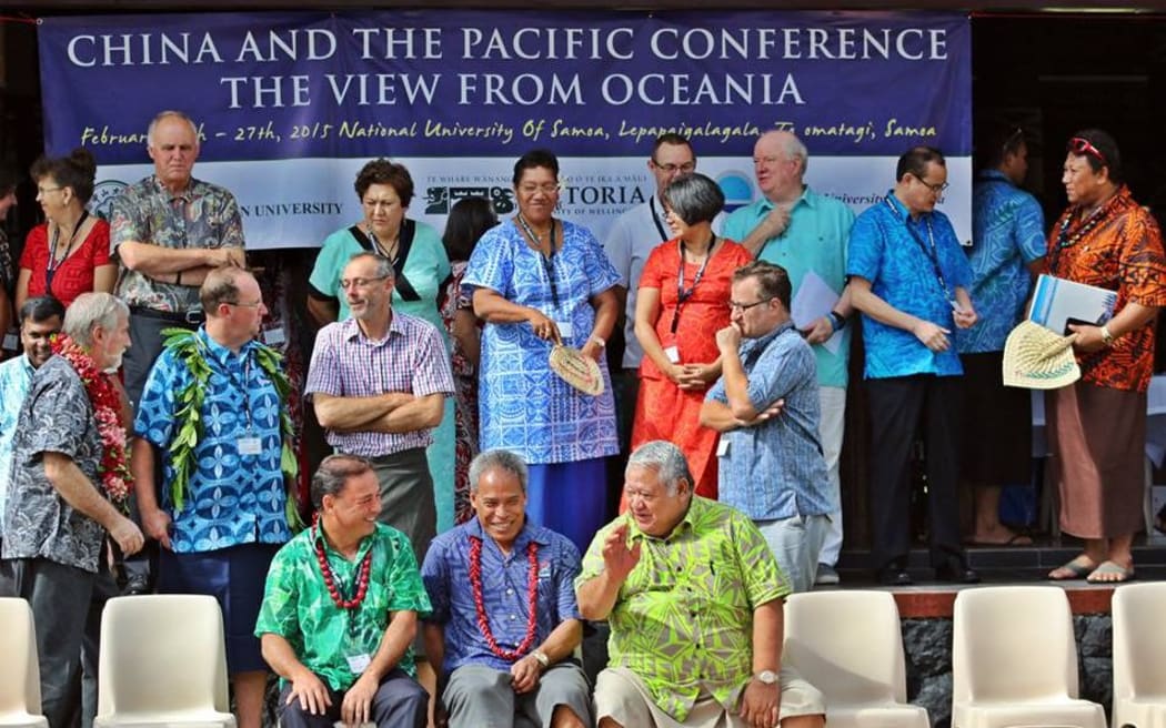 Participants gather at the opening of the China and the Pacific conference at the National University of Samoa