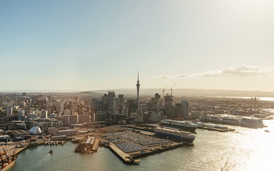 A view of central Auckland from the harbour.
