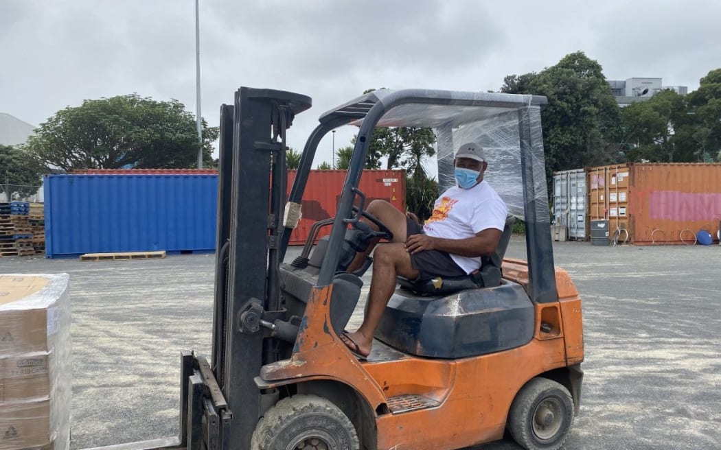 Una Taufa has been volunteering at the aid drive in Auckland since day one.