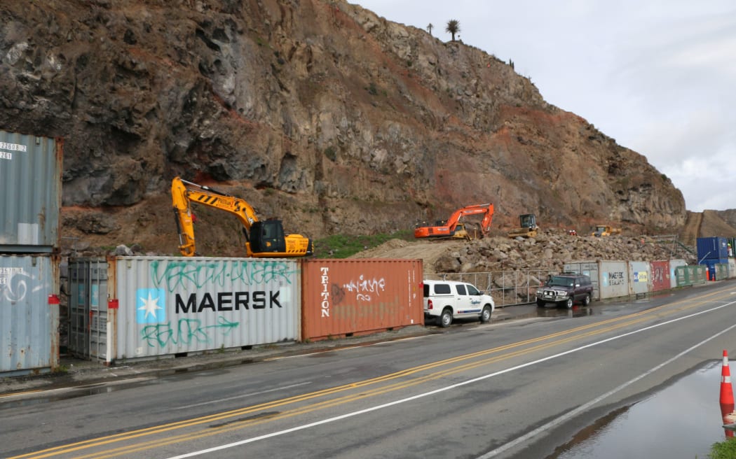 Workers at Dean's Head are working on clearing the area and stabilising the cliff face.