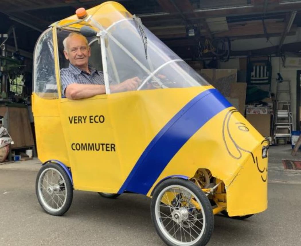 Bill Blakie with his sustainable transport bike