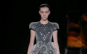 Detail from designer Iris van Herpen from her Lucid collection, FW 2016, Paris Fashion Week, March 8 2016