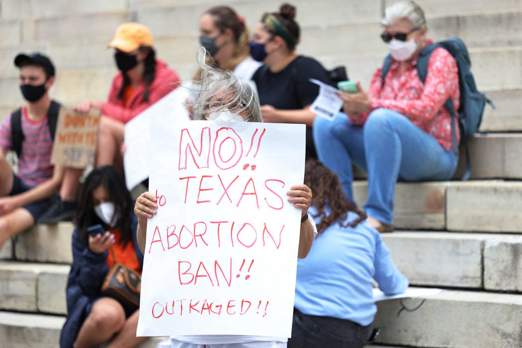 Protestors at a reproductive rally held in Brooklyn after Heartbeat Bill went into effect in Texas.