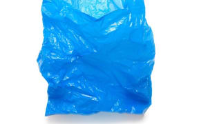 Blue plastic bag