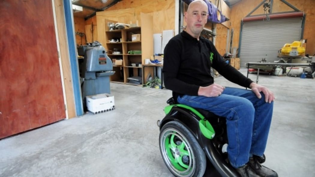 Kevin Halsall and his award-winning electric wheelchair.
