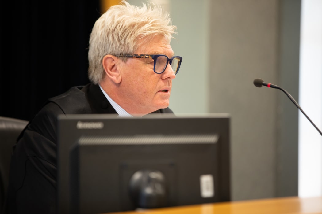 Justice Simon Moore at the High Court in Auckland in the trial of the man accused of murdering British backpacker Grace Millane