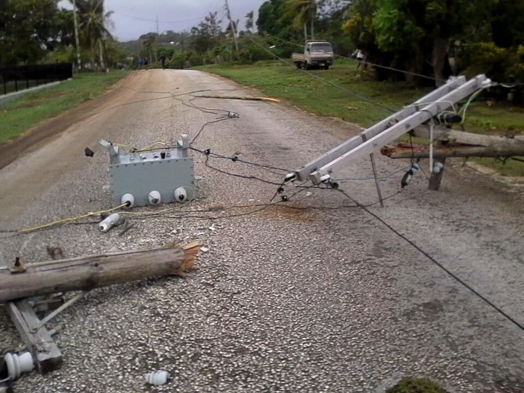 Power lines down in Vava'u following Cyclone Winston