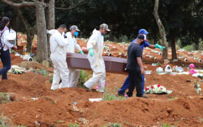 The Vila Formosa cemetery, where the dead bodies of the coronavirus pandemic victims are buried in Sao Paulo, Brazil.