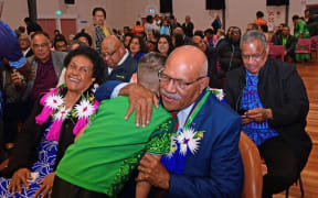 Fiji Prime Minister Sitiveni Rabuka greeted by the Auckland Fijian community for his official visit.