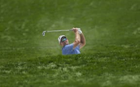 Ryan Fox plays a shot from the bunker on the third hole during the first round of the US Open at Oakmont Country Club, Oakmont, Pennsylvania, on June 12, 2025. (Photo by Patrick Smith / GETTY IMAGES NORTH AMERICA / Getty Images via AFP)