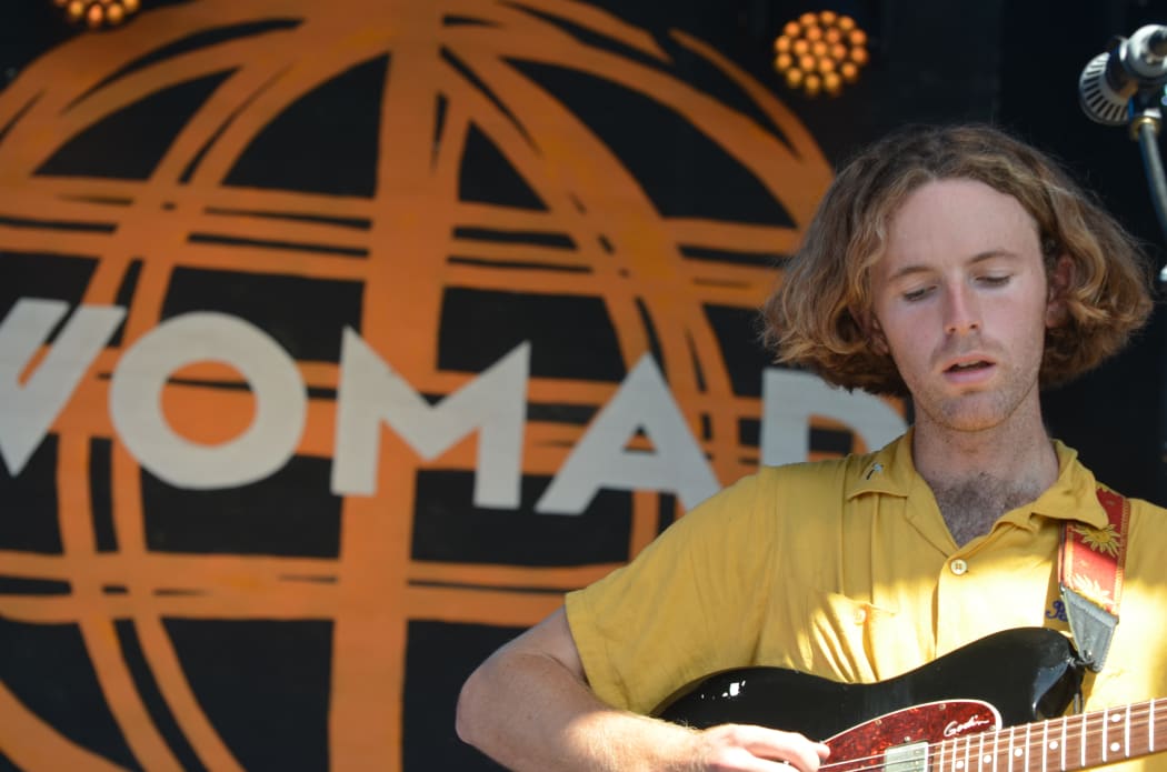 Soaked Oats' lead singer Oscar Mein at WOMAD 2020