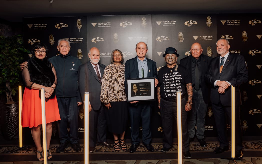 Ngā Tamatoa at the Te Reo awards ceremony Ngā Kākā Kura, 9 Dec 2022
