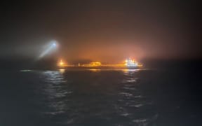 This handout picture released by The Finnish Border Guard on December 26, 2024 shows the Oil tanker Eagle S on the sea outside the Porkkalanniemi. - Finnish authorities said on December 26, 2024 that they were investigating an oil tanker that sailed from a Russian port for the "sabotage" of a power cable linking Finland and Estonia that was damaged the previous day. (Photo by Handout / Finnish Border Guard / AFP) / RESTRICTED TO EDITORIAL USE - MANDATORY CREDIT "AFP PHOTO /FINNISH BORDER GUARD" - NO MARKETING - NO ADVERTISING CAMPAIGNS - DISTRIBUTED AS A SERVICE TO CLIENTS