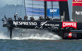 Team New Zealand's AC72 catamaran during the 2013 America's Cup