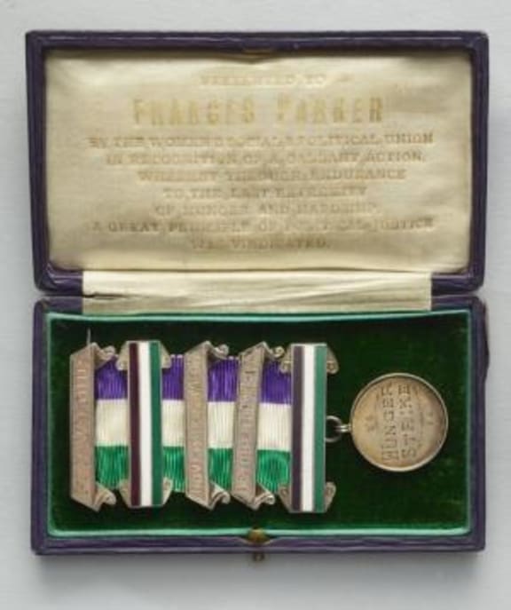 The Women’s Social and Political Union Medal for Valour awarded to suffragette Frances Parker
