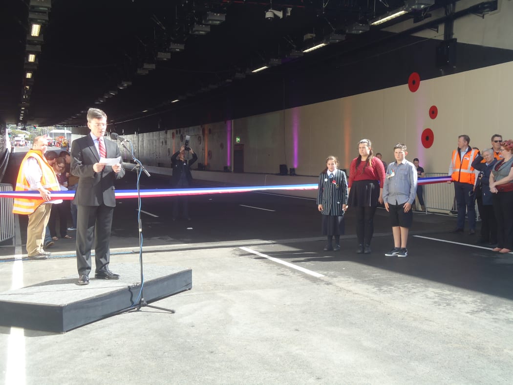 The official opening of the Arras Tunnel in Wellington on 27 September 2014.