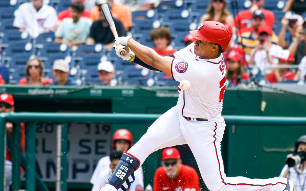 Juan Soto while playing for the Washington Nationals in 2021.