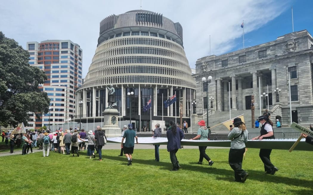 A petition containing 90,000 signatures - calling on the government to fix a broken health system - is presented to Parliament