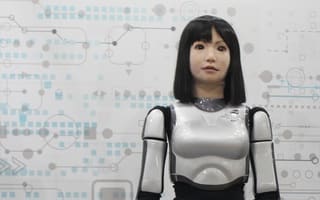 Miim, the HRP-4C humanoid robot weighs 43kg and mimics human movement. Developed by the National Institute of Advanced Industrial Science and Technology (AIST), a Japanese research facility.