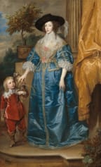 Sir Anthony van Dyck (Flemish, 1599 - 1641), Queen Henrietta Maria with Sir Jeffrey Hudson, 1633, oil on canvas, Samuel H. Kress Collection 1952.5.39