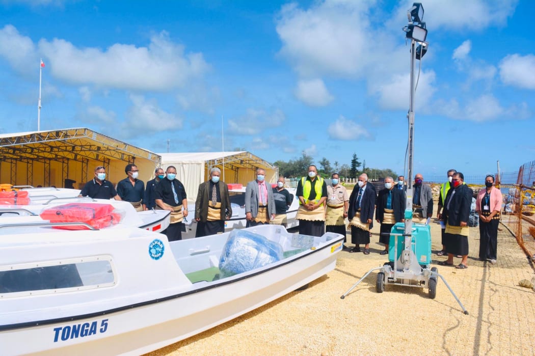Prime Minister of Tonga attends ceremony to welcome the arrival of donated boats