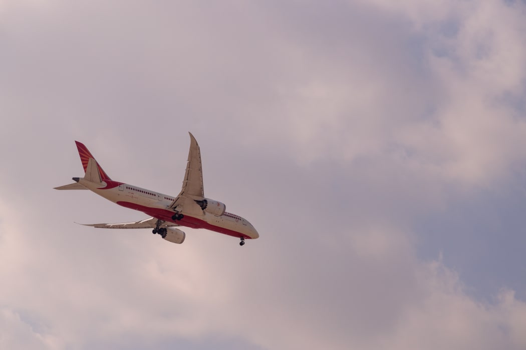 Air India Airline Boeing 787 dream liner arriving or landing.