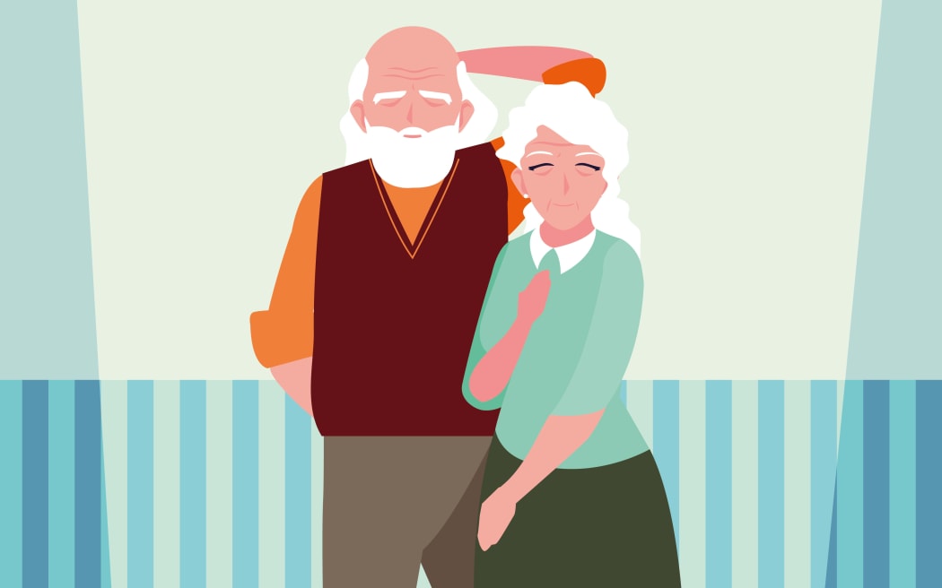 Old couple illustration.