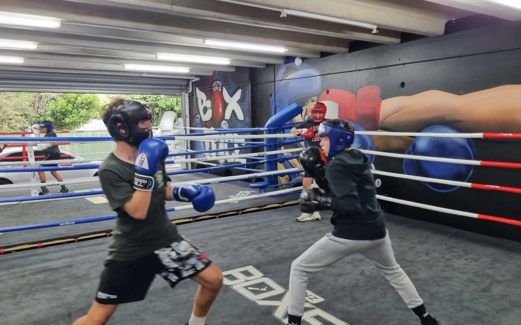 Fighters in action at the Box Office gym.