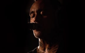 Tiki Taane performing in the Auckland studio for NZ Live