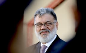 Kiingitangi spokesperson Rahui Papa at Tuurangawaewae Marae on 4 September 2024 for the tangihanga of Kiingi Tuheitia.