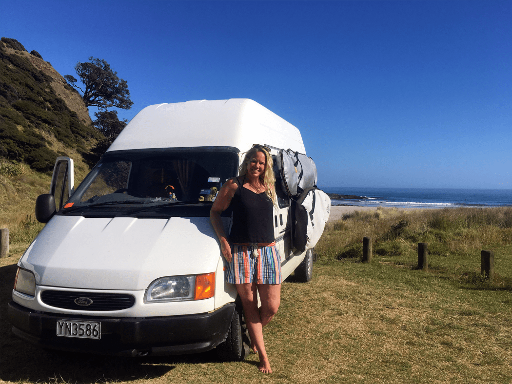 Lisa Jansen with her campervan