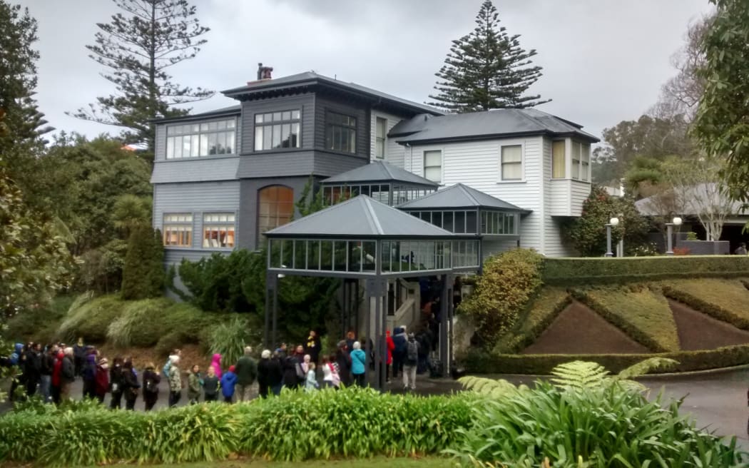 People lining up to view Premier House at an open day in 2015.