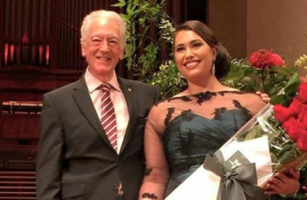 Winner of the Bel Canto Award soprano Isabella Moore with Richard Bonynge