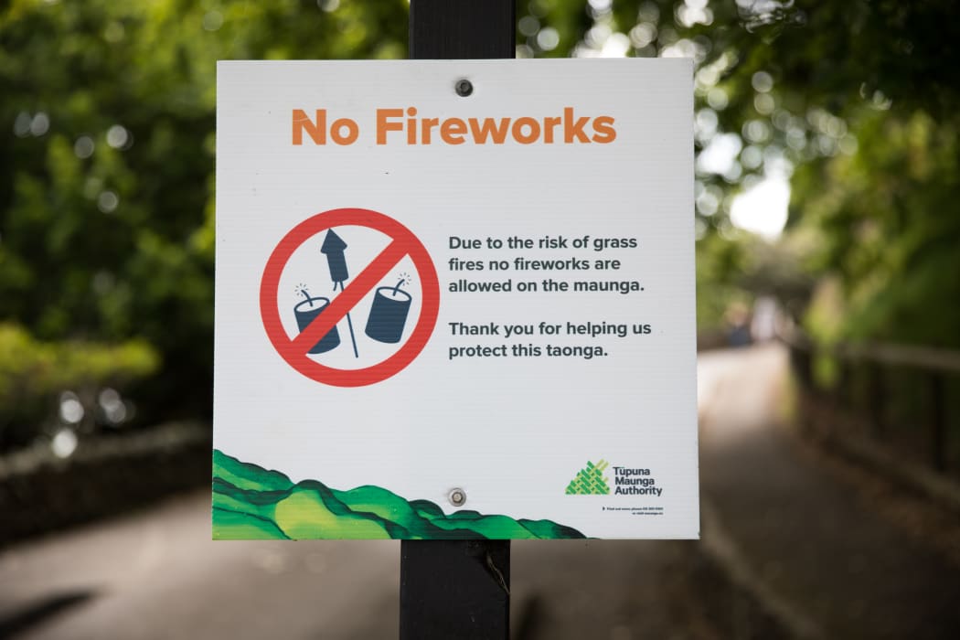 Damage on Mt Eden caused by fireworks.