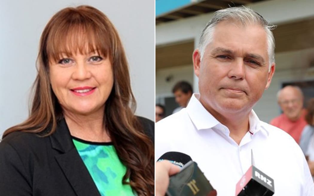National MP Mark Mitchell (R) said NZ First MP Jenny Marcroft told him over the weekend to stop supporting a project in his Rodney electorate if he wanted it to get public funding.
