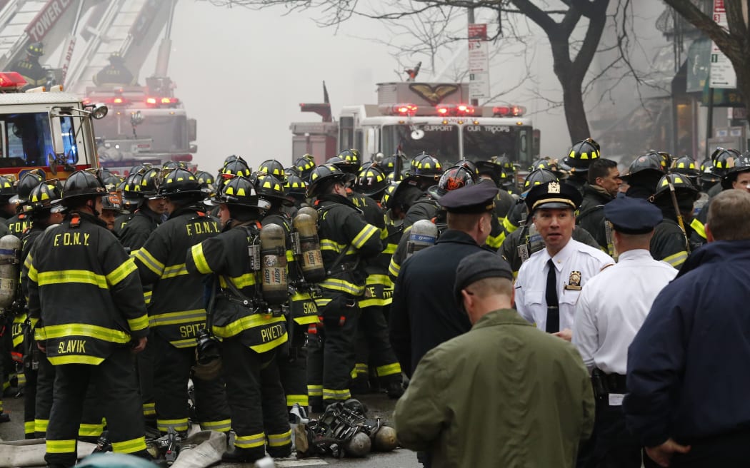 Firefighters at the scene
