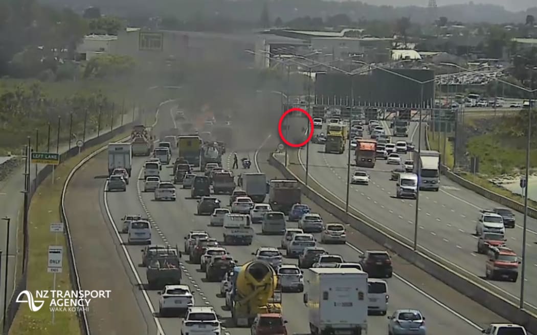 A car fire on the Northwestern Motorway.