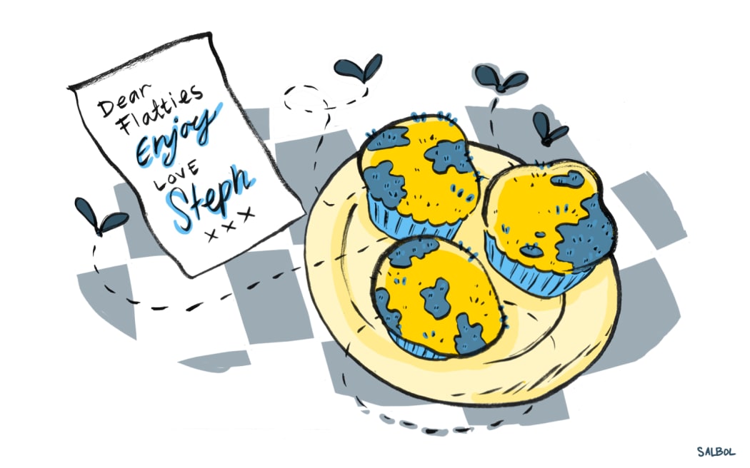 Mouldy muffins on a plate